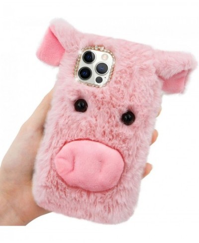 Pig Case for OnePlus 8 Cute Plush 3D Cartoon Piggy Funny Shell Fluffy Soft Fake Fur Warm Furry Shockproof Protective Cover wi...