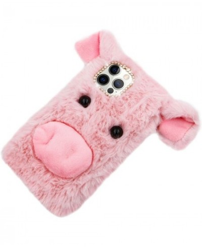 Pig Case for OnePlus 8 Cute Plush 3D Cartoon Piggy Funny Shell Fluffy Soft Fake Fur Warm Furry Shockproof Protective Cover wi...