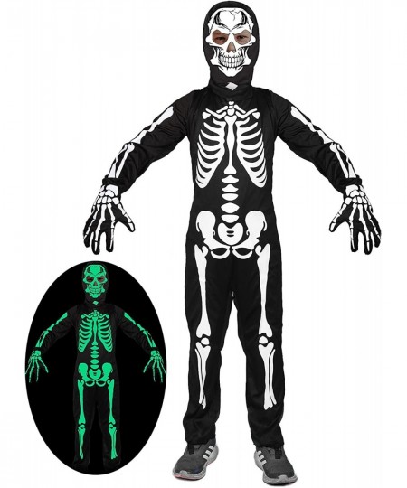 Skeleton Costume Kids Glow in The Dark Skull Scary Halloween Costume for Boys and Girls $22.95 - Kids' Costumes