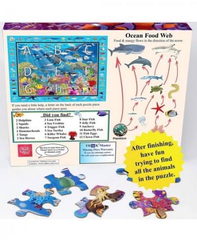 Colorful Ocean Life 100 Pieces Jigsaw Puzzle Fun Educational Toy for Kids School & Families. Great Gift for Boys & Girls Ages...