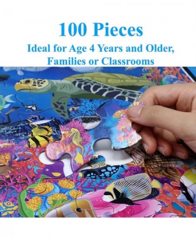 Colorful Ocean Life 100 Pieces Jigsaw Puzzle Fun Educational Toy for Kids School & Families. Great Gift for Boys & Girls Ages...