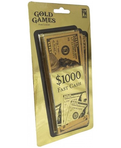 Gold Games Gold Cash Fake Money 1000 Dollars of Various Waterproof Gold Bills with Different Faces Games Entertainment $14.96...