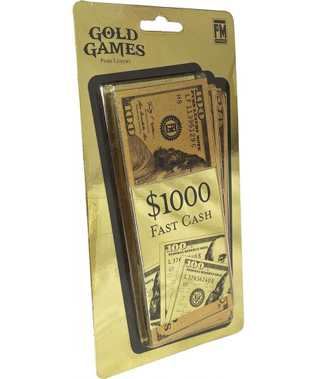 Gold Games Gold Cash Fake Money 1000 Dollars of Various Waterproof Gold Bills with Different Faces Games Entertainment $14.96...