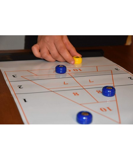 Table Top Mini Indoor Sports Games - Choice of Bowling Curling or Shuffleboard - Kids and Adults Party Game - Easy To Transpo...