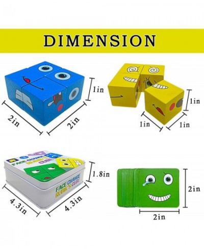 Expressions Matching Block Wooden Puzzles Face-Changing Magic Cube Educational Montessori Toys Matching Block Puzzles ​Parent...