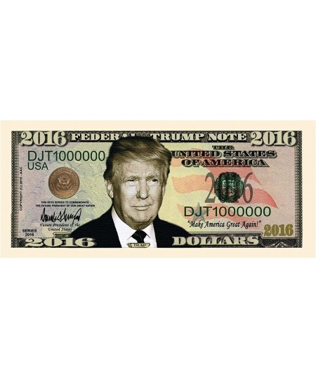 Pack of 10 - Donald Trump 2016 Presidential Dollar Bill $17.25 - Gags & Practical Joke Toys