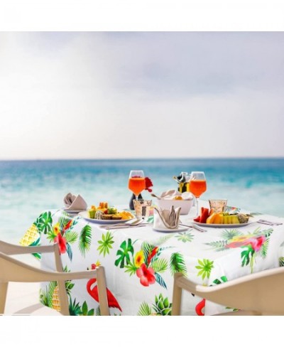 3 Pieces Summer Beach Tablecloths Pool Party Luau Hawaiian Decorations Plastic Tablecloth Rectangle Tables Birthday Party Sup...