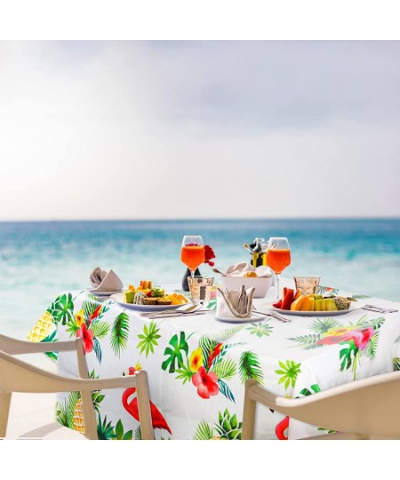 3 Pieces Summer Beach Tablecloths Pool Party Luau Hawaiian Decorations Plastic Tablecloth Rectangle Tables Birthday Party Sup...