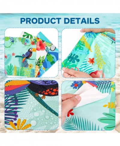 3 Pieces Summer Beach Tablecloths Pool Party Luau Hawaiian Decorations Plastic Tablecloth Rectangle Tables Birthday Party Sup...