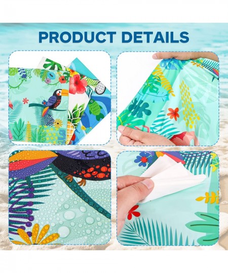 3 Pieces Summer Beach Tablecloths Pool Party Luau Hawaiian Decorations Plastic Tablecloth Rectangle Tables Birthday Party Sup...