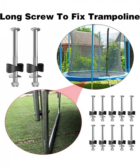 12 Pack Trampoline Screws Long Screw Trampoline Replacement Parts Trampoline Accessories Strengthen Trampoline Stability Fixe...