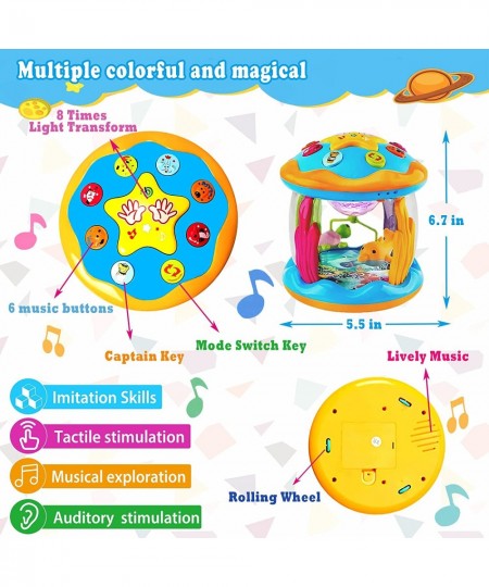 Musical Baby Toys 6 9 12 18 Months Ocean Rotating Projector Baby Light Up Early Education Musical Moving Toy with Pacify Musi...