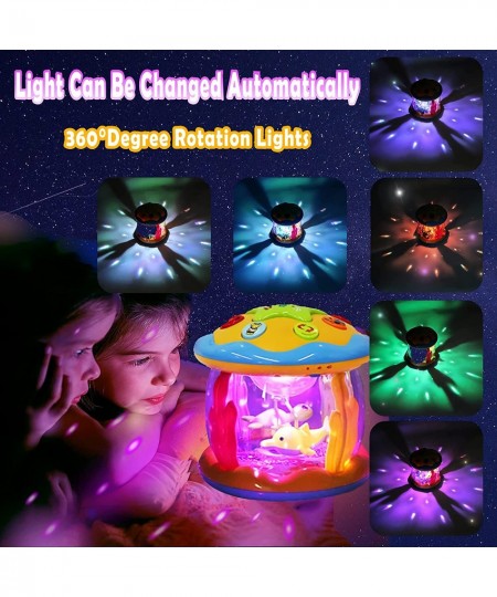 Musical Baby Toys 6 9 12 18 Months Ocean Rotating Projector Baby Light Up Early Education Musical Moving Toy with Pacify Musi...