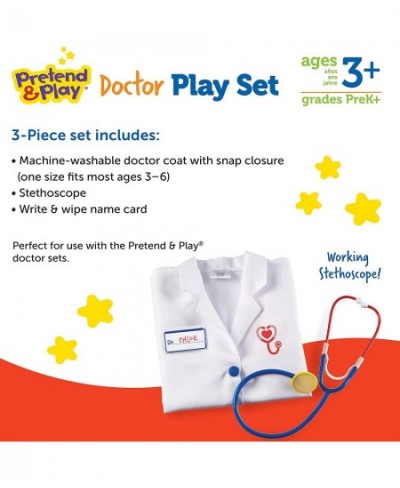 Doctor Play Set - 3 Pieces Ages 3+ Doctor Kit for Kids Pretend Play Doctor Dress Up for Kids Doctor Costume for Kids Preschoo...