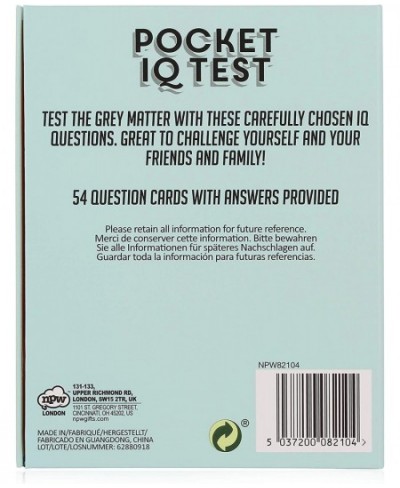 Pocket Kit IQ Test $16.57 - Travel Games