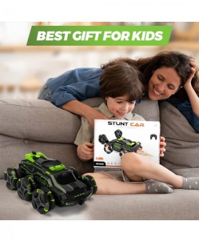 Remote Control Car for Boys 4-7 - RC Stunt Car Toys for 6-12 yr Boys 6WD 2.4GHz Car Toy for Kids with LED Lights Music & Spra...