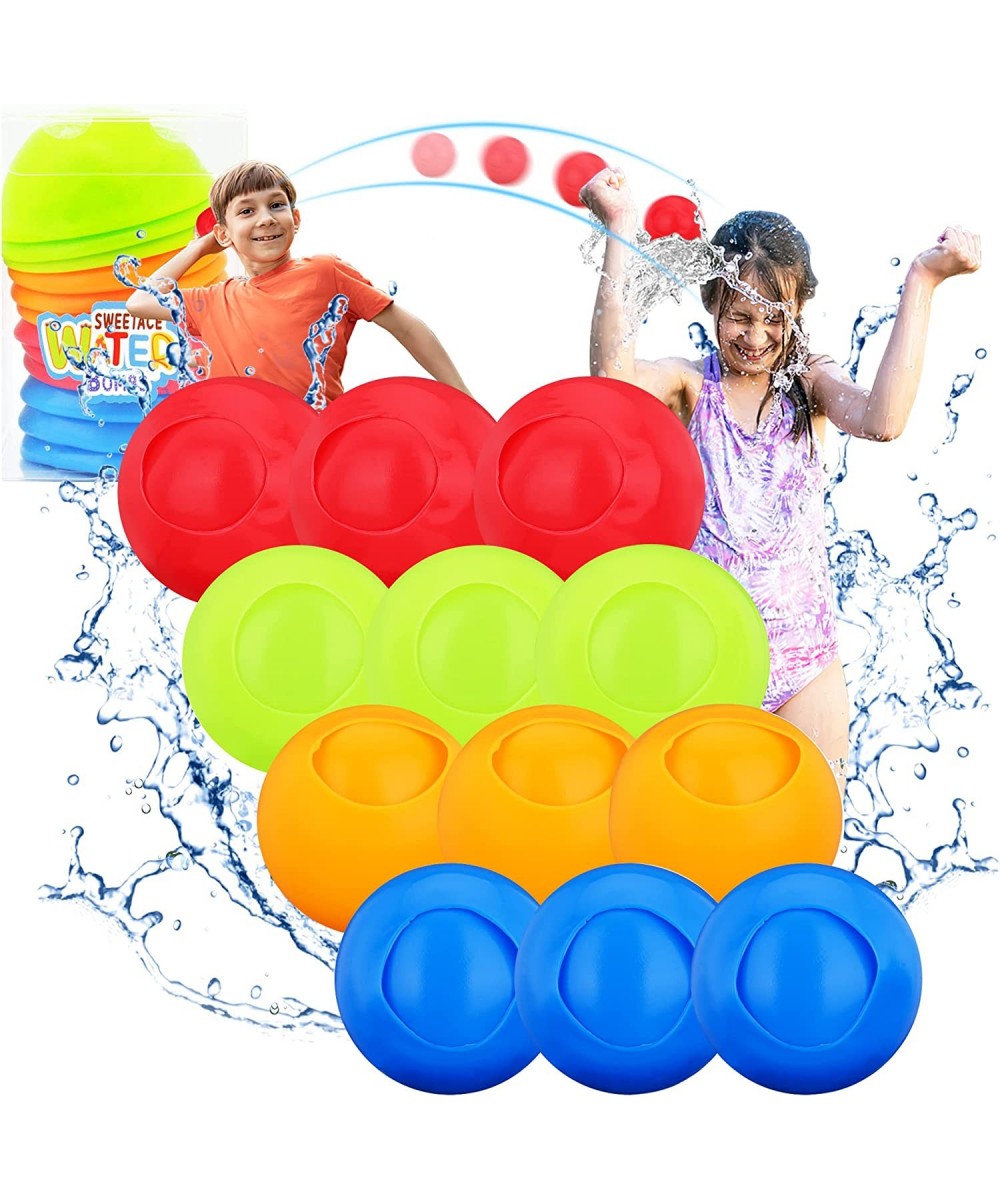 Water Balls 12 Pack Reusable Quick Fill Water Balloons Bombs Splash Soaker Ball Summer Outdoor Indoor Water Fight Toy for Kid...