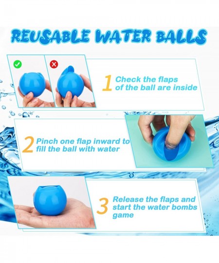 Water Balls 12 Pack Reusable Quick Fill Water Balloons Bombs Splash Soaker Ball Summer Outdoor Indoor Water Fight Toy for Kid...