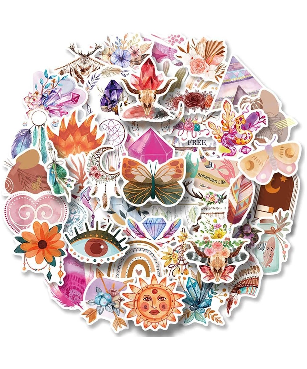 Boho Stickers 50 PCS Aesthetic Retro Bohemian Waterproof Stickers Vinyl Stickers for Teens Girls Kids Vinyl Cute Stickers Aes...