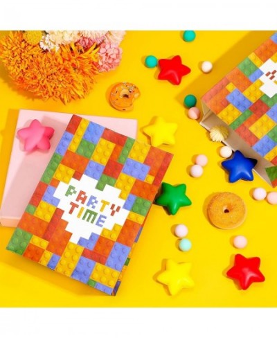 24 Pieces Building Blocks Party Favor Bags Bricks Party Gift Bags Goodie Candy Bags Bricks Theme Treat Bags for Kids Boys Bir...