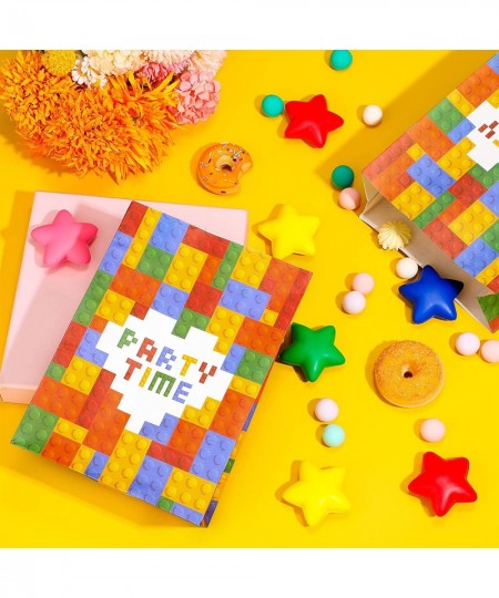 24 Pieces Building Blocks Party Favor Bags Bricks Party Gift Bags Goodie Candy Bags Bricks Theme Treat Bags for Kids Boys Bir...