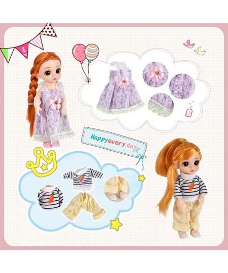 10 Sets Doll Clothes for 6 inch Doll Include 5 Pieces Girl Mini Dolls 10 Sets Handmade Doll Clothes and 5 Pairs of Doll Shoes...