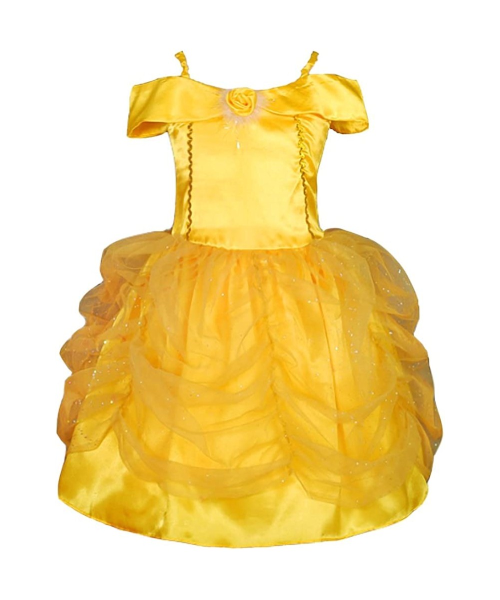 Princess Dress Up Costume Gold Yellow Ballgown Fancy Halloween Xmas Birthday Party Carnival $40.66 - Kids' Costumes