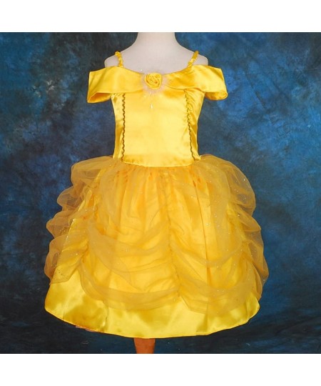 Princess Dress Up Costume Gold Yellow Ballgown Fancy Halloween Xmas Birthday Party Carnival $40.66 - Kids' Costumes