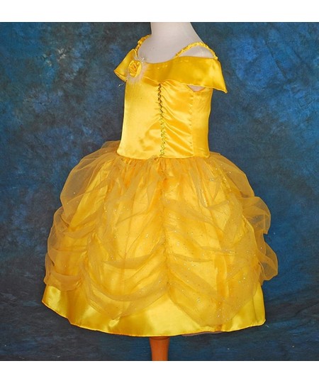 Princess Dress Up Costume Gold Yellow Ballgown Fancy Halloween Xmas Birthday Party Carnival $40.66 - Kids' Costumes