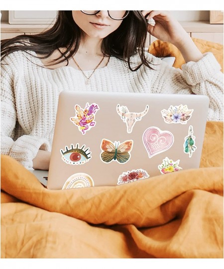 Boho Stickers 50 PCS Aesthetic Retro Bohemian Waterproof Stickers Vinyl Stickers for Teens Girls Kids Vinyl Cute Stickers Aes...