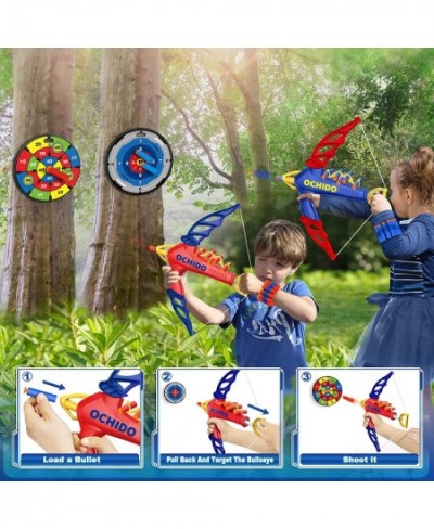 2 Pack Bow and Arrow Toys for Age 3 4 5 6 7 8 Years Old Kids Boys Girls Archery Set Included 2 Bows 2 Shooting Targets 40 Foa...