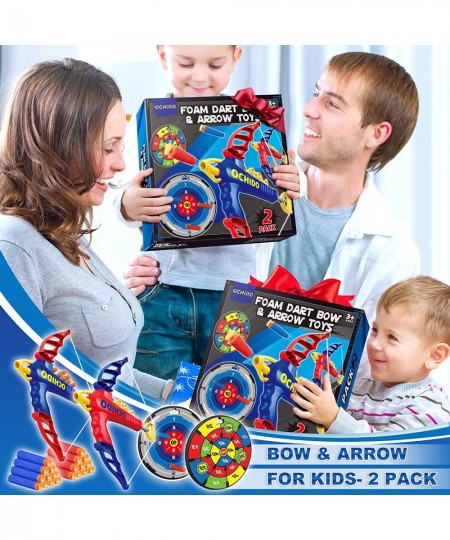 2 Pack Bow and Arrow Toys for Age 3 4 5 6 7 8 Years Old Kids Boys Girls Archery Set Included 2 Bows 2 Shooting Targets 40 Foa...