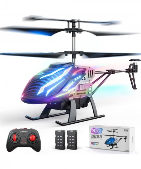 DE23 Remote Control Helicopter RC Helicopters with 7 Colors Light 2 Modular Battery for 24 Min Play Altitude Hold One Key tak...