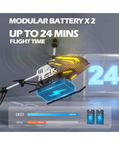 DE23 Remote Control Helicopter RC Helicopters with 7 Colors Light 2 Modular Battery for 24 Min Play Altitude Hold One Key tak...