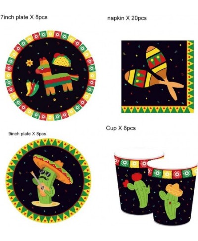 45 PCS Mexican Themed Party Plates and Napkins Sets Lets Fiesta Banner Fiesta Party Supplies Fiesta Party Decoration Mexican ...