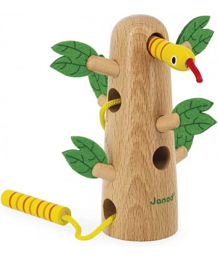 Tropik Lace-Up Tropical Tree - Wooden Early-Learning Toy - Educational Toy: Fine Motor and Concentration Skills - Water-Based...