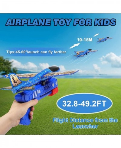 3 Pack Airplane Launcher Toy Foam Glider Planes for Kids with 2 Flight Mode Catapult Plane Toys with 3 DIY Stickers Outdoor S...