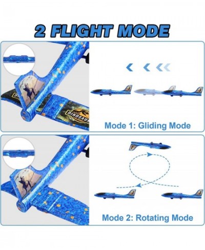 3 Pack Airplane Launcher Toy Foam Glider Planes for Kids with 2 Flight Mode Catapult Plane Toys with 3 DIY Stickers Outdoor S...