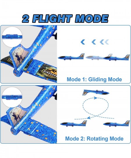 3 Pack Airplane Launcher Toy Foam Glider Planes for Kids with 2 Flight Mode Catapult Plane Toys with 3 DIY Stickers Outdoor S...