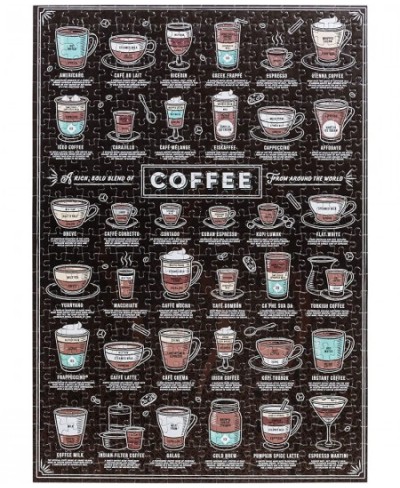 Coffee Lover’s 500-Piece Jigsaw Puzzle – Coffee Puzzle with Informational Image Sturdy Storage Tube Included – Activity Puzzl...