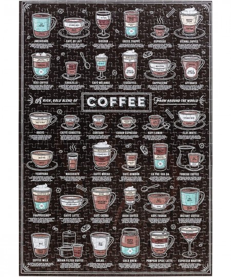 Coffee Lover’s 500-Piece Jigsaw Puzzle – Coffee Puzzle with Informational Image Sturdy Storage Tube Included – Activity Puzzl...