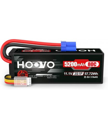 3S 11.1V Lipo Battery 5200mAh 80C Hard Case Battery with EC5 Connector for RC Car Boat Truck Heli Airplane UAV Drone FPV Raci...