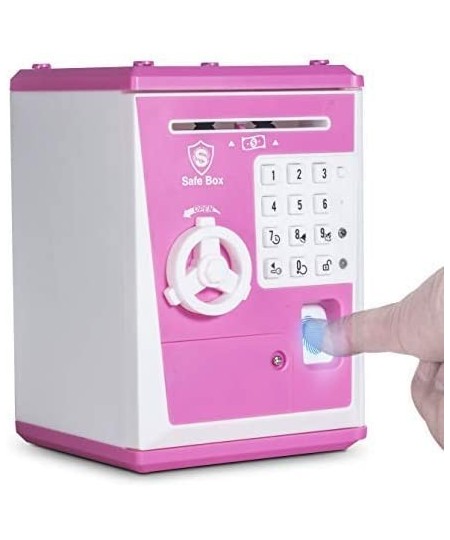 Electronic Piggy Bank to Teach Savings ATM Savings Bank Kids Safe Box Great Cool Stuff Gift for Boys and Girls (Pink/White) $...