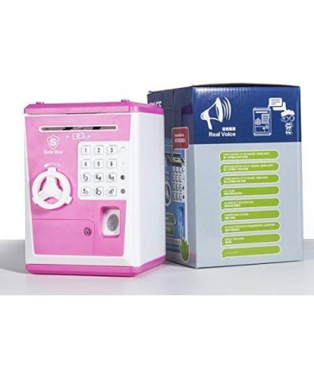 Electronic Piggy Bank to Teach Savings ATM Savings Bank Kids Safe Box Great Cool Stuff Gift for Boys and Girls (Pink/White) $...