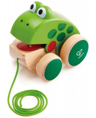 Frog Pull-Along Wooden Frog Fly Eating Pull Toddler Toy Bright Colours $19.87 - Early Development & Activity Toys