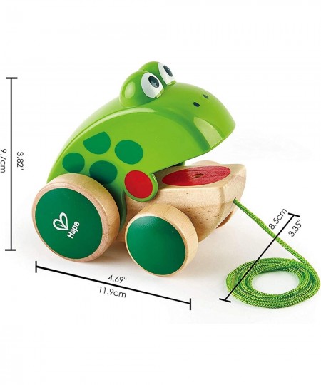 Frog Pull-Along Wooden Frog Fly Eating Pull Toddler Toy Bright Colours $19.87 - Early Development & Activity Toys