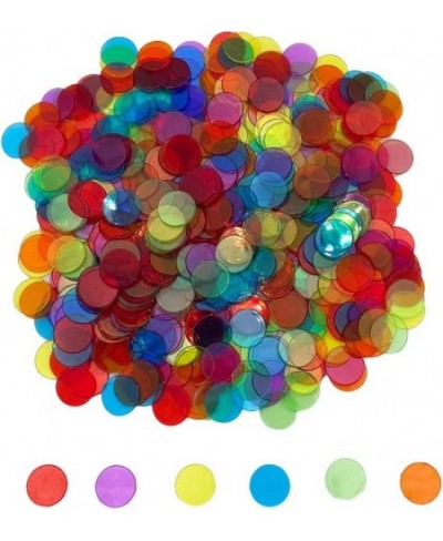 500 Pieces 3/4 inch Transparent 6 Color Bingo Counting Chips with Bag $15.50 - Casino Equipment