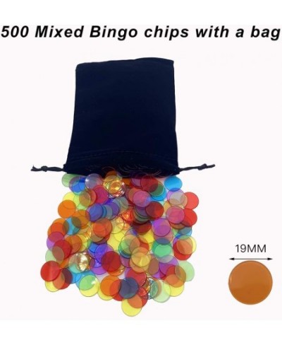 500 Pieces 3/4 inch Transparent 6 Color Bingo Counting Chips with Bag $15.50 - Casino Equipment