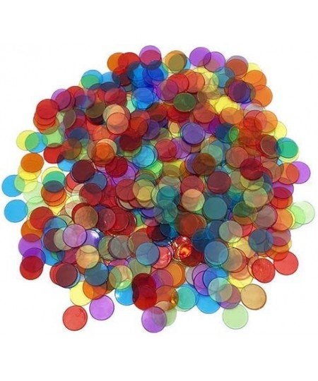 500 Pieces 3/4 inch Transparent 6 Color Bingo Counting Chips with Bag $15.50 - Casino Equipment