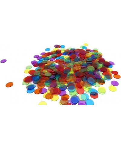 500 Pieces 3/4 inch Transparent 6 Color Bingo Counting Chips with Bag $15.50 - Casino Equipment